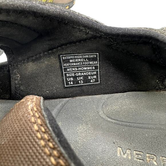 Merrell Men's WaterPro Rouge in Dark Earth Size 14 GUC Hook & Loop Adjustable - Picture 6 of 7